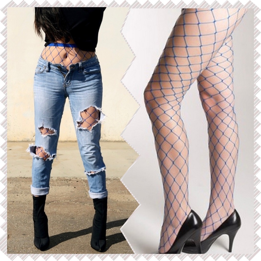 Blue Diamond Fishnet Tights NWT